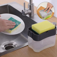 2-in-1 Portable Soap Pump Dispenser Sponge