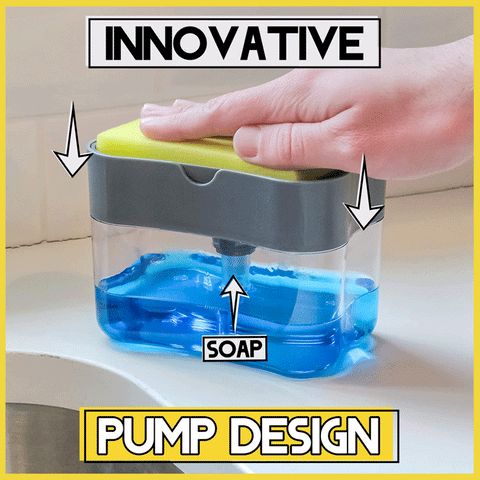 2-in-1 Portable Soap Pump Dispenser Sponge