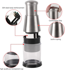 Premium Stainless Steel Garlic Press & Vegetable Chopper – Versatile Manual Kitchen Tool