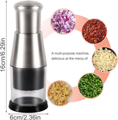 Premium Stainless Steel Garlic Press & Vegetable Chopper – Versatile Manual Kitchen Tool