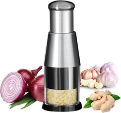 Premium Stainless Steel Garlic Press & Vegetable Chopper – Versatile Manual Kitchen Tool