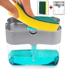 2-in-1 Portable Soap Pump Dispenser Sponge