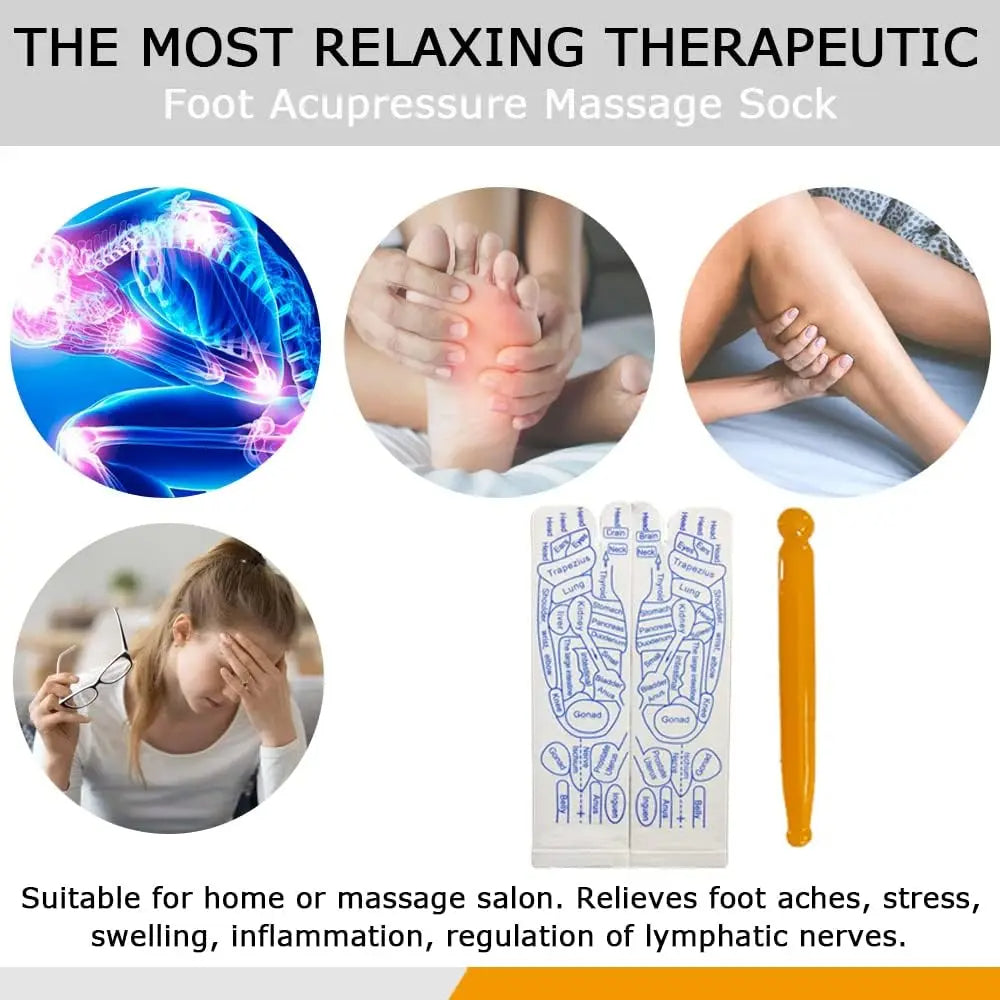 Foot Massage Acupressure Socks (SOCKS + STICK)