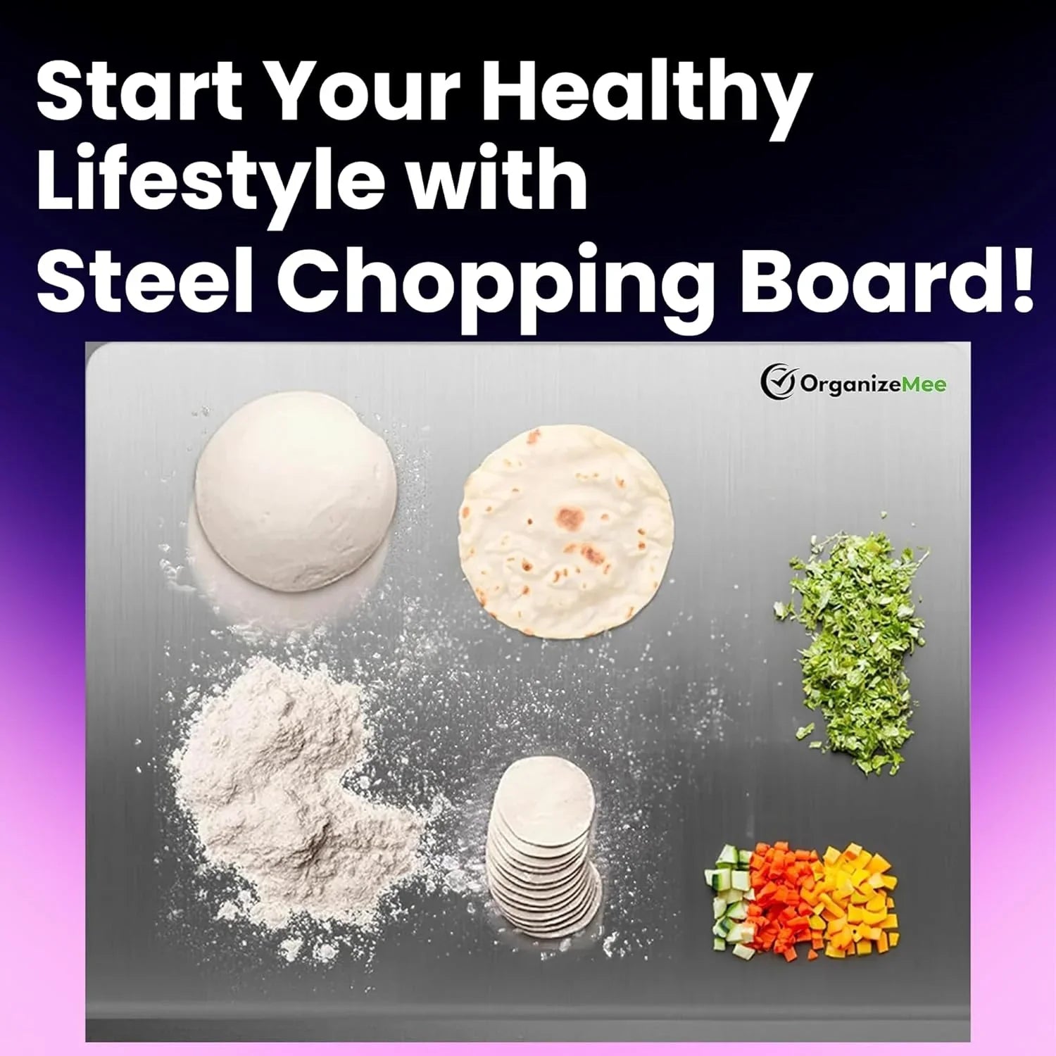 Stainless Steel Cutting and Chopping Kitchen Board