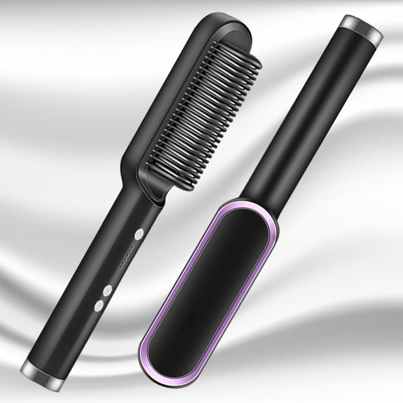 2 In 1 Hair Straightener Brush And Curling Comb