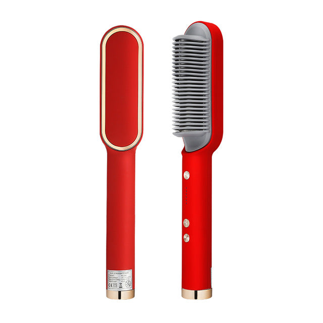 2 In 1 Hair Straightener Brush And Curling Comb