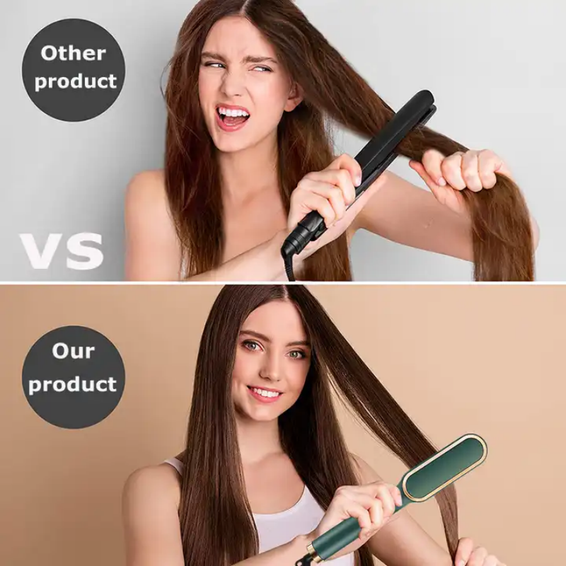 2 In 1 Hair Straightener Brush And Curling Comb