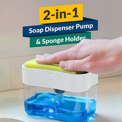 2-in-1 Portable Soap Pump Dispenser Sponge